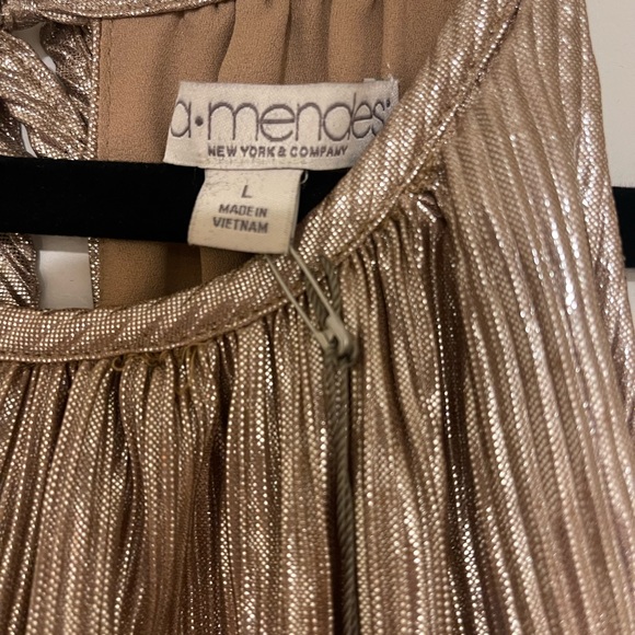 BNWT Fancy Gold Maxi Dress with Slits